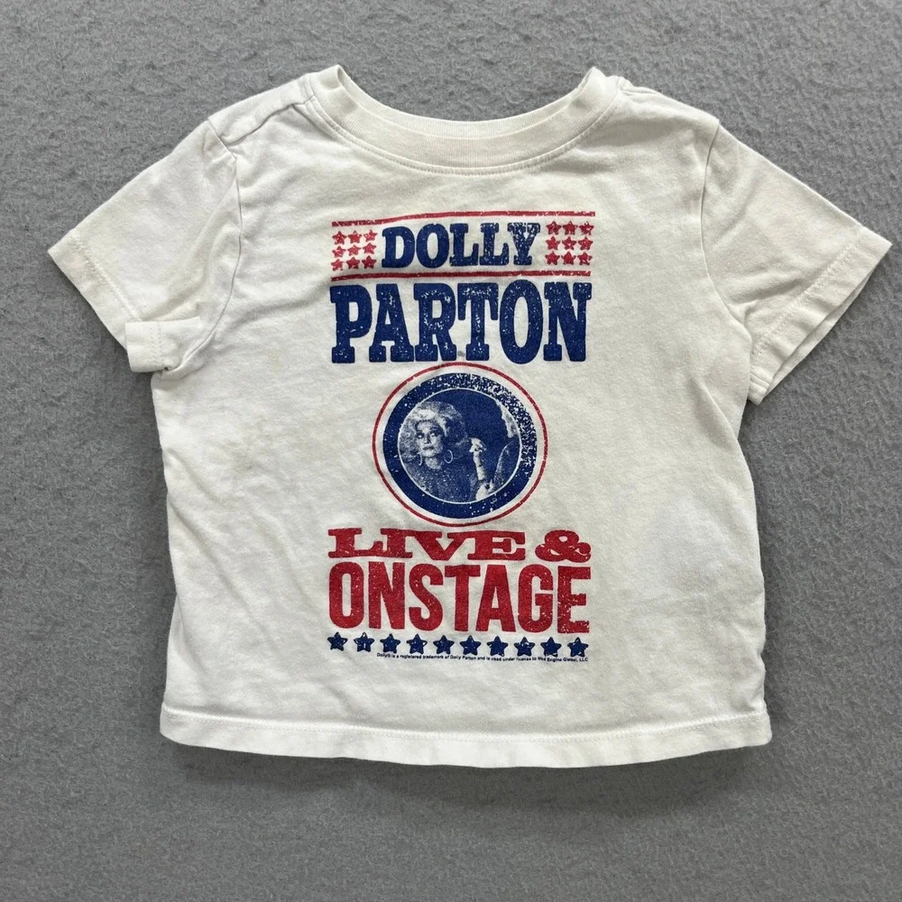 Dolly Parton Graphic T-Shirt Old Navy Toddler 18-24M White Live & Onstage Music